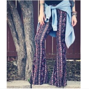Bohemian Paisley Flare Pants